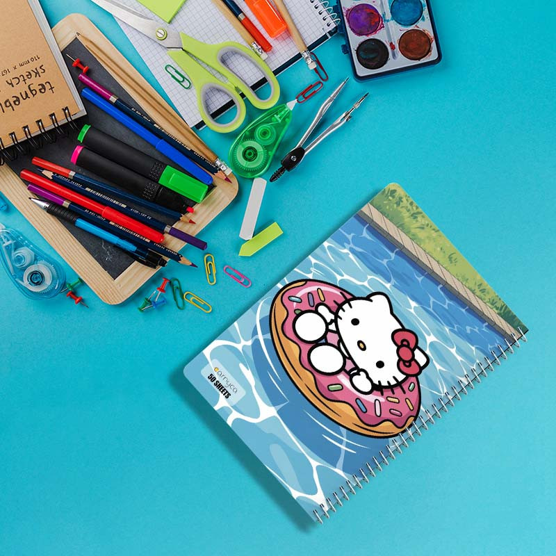 دفتر نقاشی 50 برگ کارنیکا طرح هلو کیتی hello kitty کد 14716 مجموعه 4 عددی