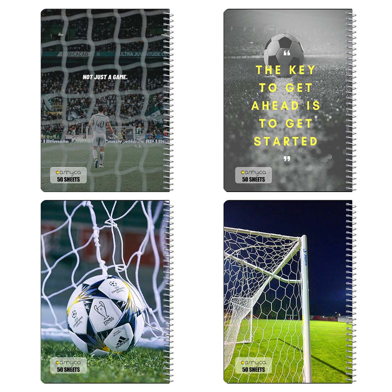 دفتر نقاشی 50 برگ کارنیکا طرح عاشق فوتبال Football Lover کد 73970 مجموعه 4 عددی
