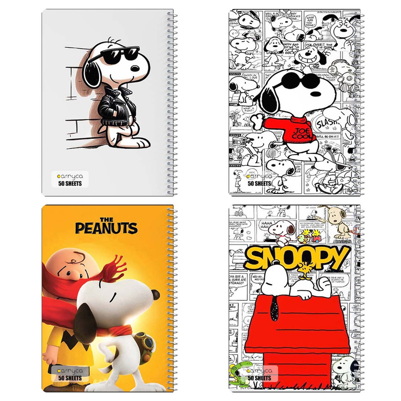 دفتر نقاشی 50 برگ کارنیکا طرح فیلم بادام‌زمینی‌ها The Peanuts کد 48567 مجموعه 4 عددی