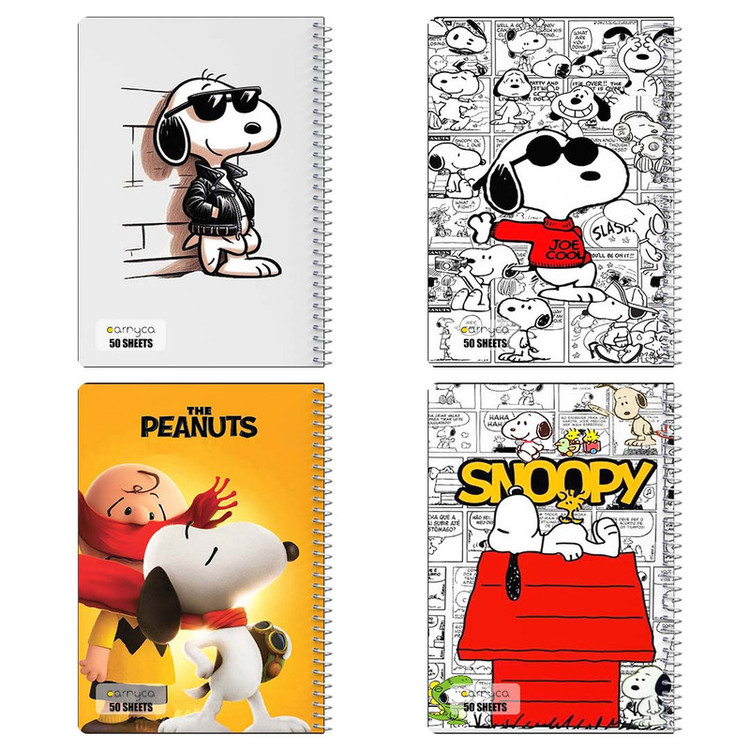 دفتر نقاشی 50 برگ کارنیکا طرح فیلم بادامزمینیها The Peanuts کد 48567 مجموعه 4 عددی