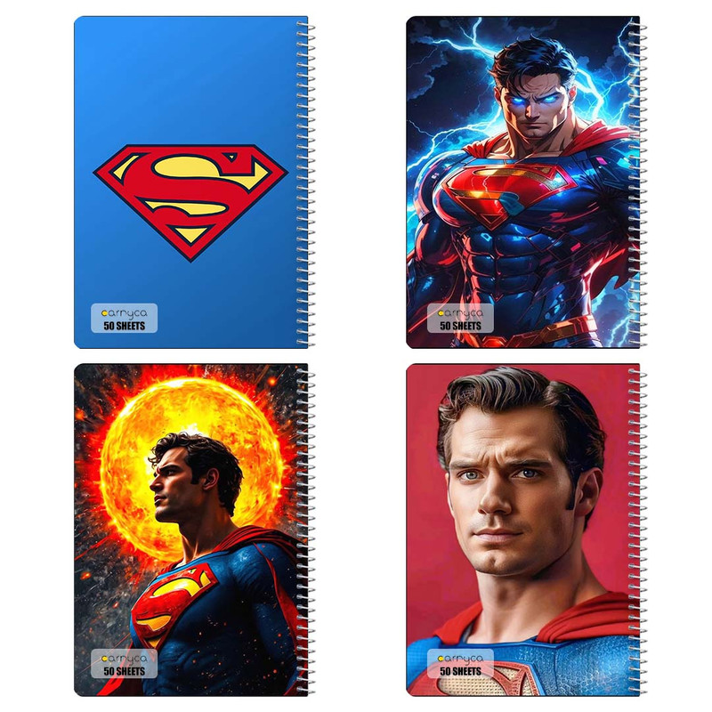 دفتر نقاشی 50 برگ کارنیکا طرح سوپرمن Superman کد 66745 مجموعه 4 عددی