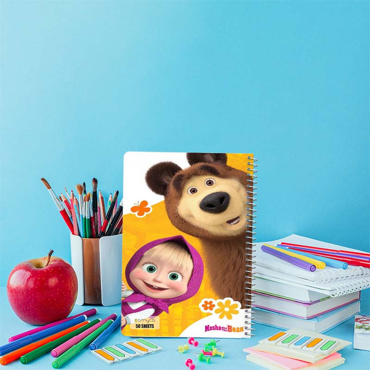 دفتر نقاشی 50 برگ کارنیکا طرح ماشا و خرس Masha and the Bear کد 59578 مجموعه 4 عددی