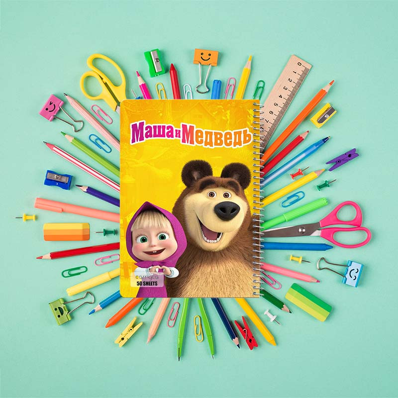 دفتر نقاشی 50 برگ کارنیکا طرح ماشا و خرس Masha and the Bear کد 59578 مجموعه 4 عددی