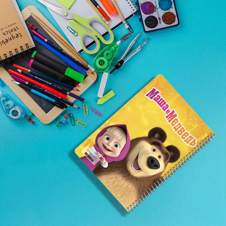 دفتر نقاشی 50 برگ کارنیکا طرح ماشا و خرس Masha and the Bear کد 59578 مجموعه 4 عددی