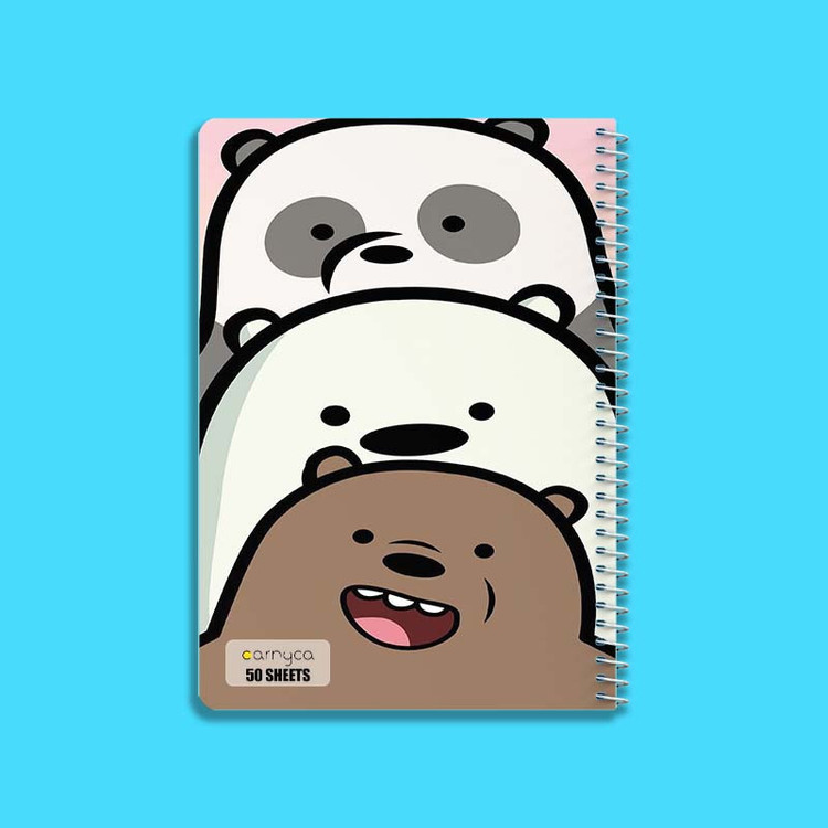 دفتر نقاشی 50 برگ کارنیکا طرح سه خرس کله پوک We Bare Bears کد 56591 مجموعه 4 عددی