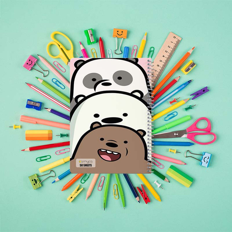 دفتر نقاشی 50 برگ کارنیکا طرح سه خرس کله پوک We Bare Bears کد 56591 مجموعه 4 عددی