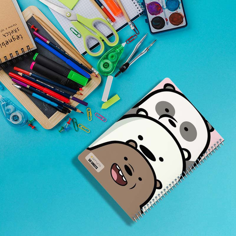 دفتر نقاشی 50 برگ کارنیکا طرح سه خرس کله پوک We Bare Bears کد 56591 مجموعه 4 عددی