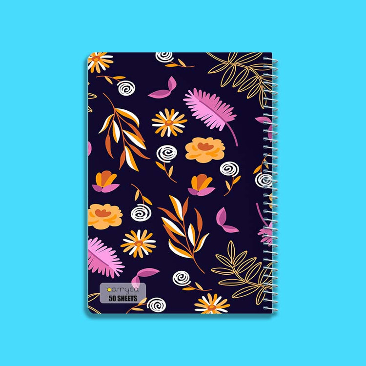 دفتر نقاشی 50 برگ کارنیکا طرح پترن گلدار Floral Pattern کد 38186 مجموعه 4 عددی