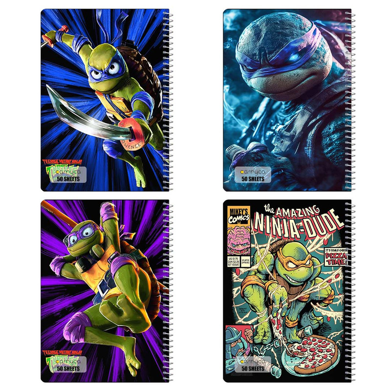دفتر نقاشی 50 برگ کارنیکا طرح Teenage Mutant Ninja Turtles کد 15711 مجموعه 4 عددی