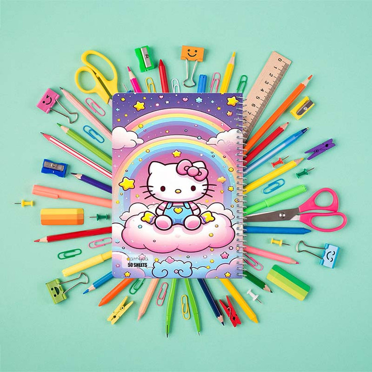 دفتر نقاشی 50 برگ کارنیکا طرح هلو کیتی hello kitty کد 22616 مجموعه 4 عددی