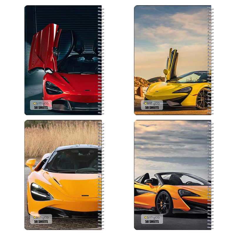 دفتر نقاشی 50 برگ کارنیکا طرح مک‌لارن McLaren کد 49909 مجموعه 4 عددی