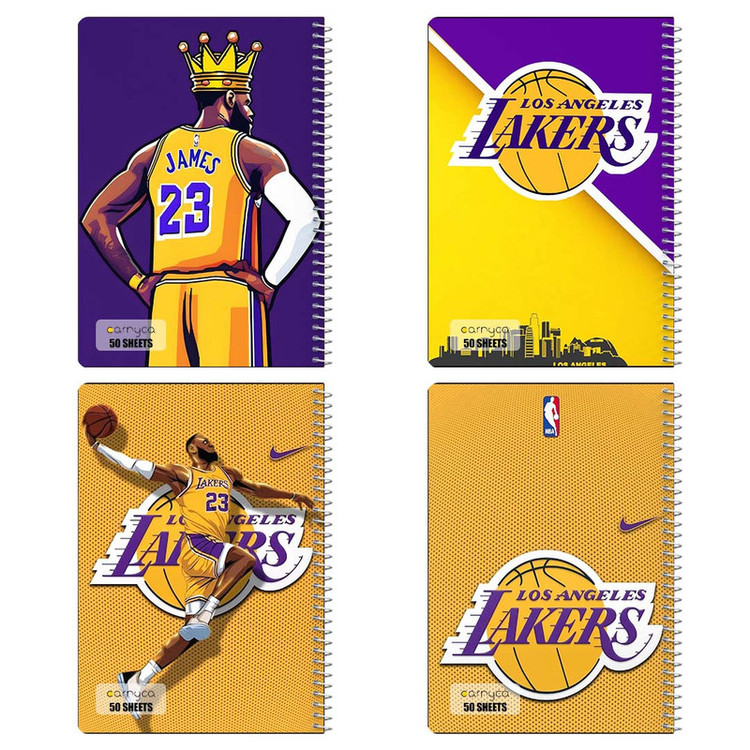 دفتر نقاشی 50 برگ کارنیکا طرح لیکرز Lakers کد 47122 مجموعه 4 عددی