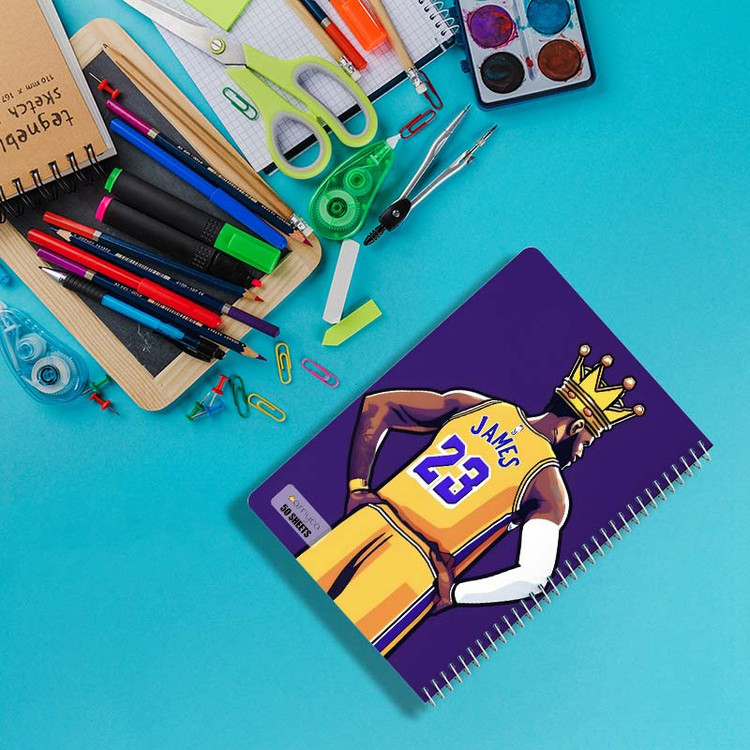 دفتر نقاشی 50 برگ کارنیکا طرح لیکرز Lakers کد 47122 مجموعه 4 عددی