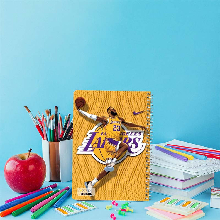 دفتر نقاشی 50 برگ کارنیکا طرح لیکرز Lakers کد 47122 مجموعه 4 عددی