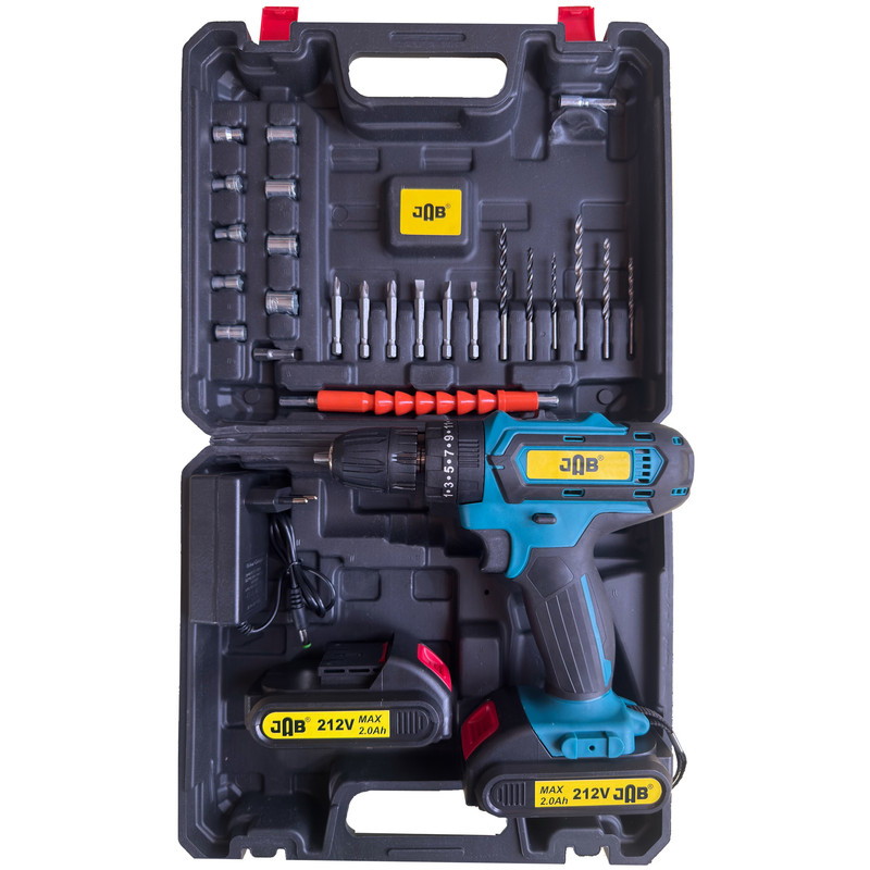 مجموعه 45 عددی پیچ گوشتی شارژی چکشی 212 ولت جاب مدل JB-212 ROYAL PRO