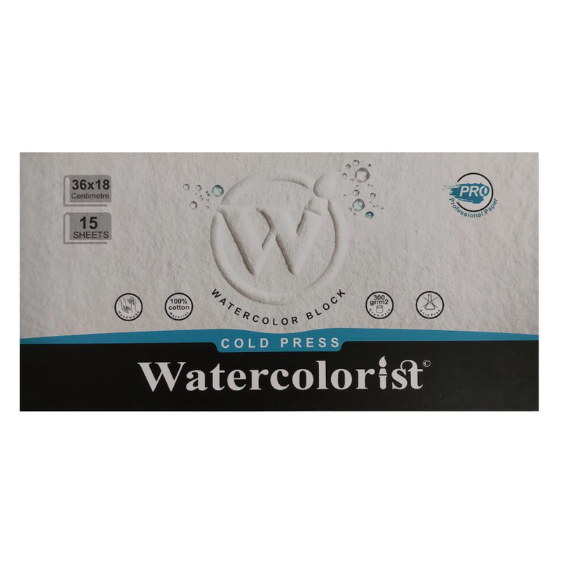 دفتر آبرنگ 15 برگ واترکالریست مدل بلوک کلدپرس پرو کد 3618 proCold