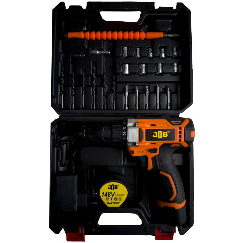 پیچ گوشتی شارژی 148 ولت جاب مدل JB-148 Indivisual PRO مجموعه 45 عددی