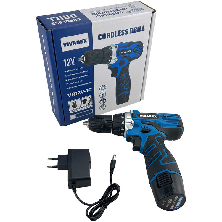 پیچ گوشتی شارژی ویوارکس مدل VR12V-1C-BLUE
