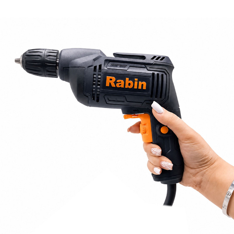 دریل برقی دیمر دار 10 میلی متری 450 وات رابین کد R1011