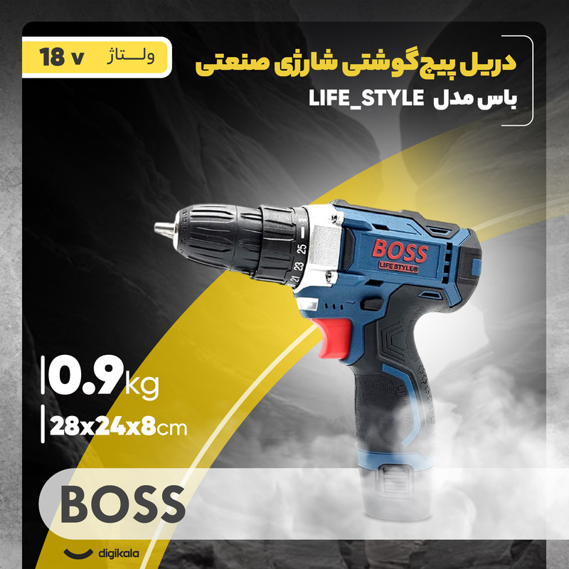 دریل پیچ گوشتی شارژی صنعتی باس مدل LIFE_STYLE کد 1