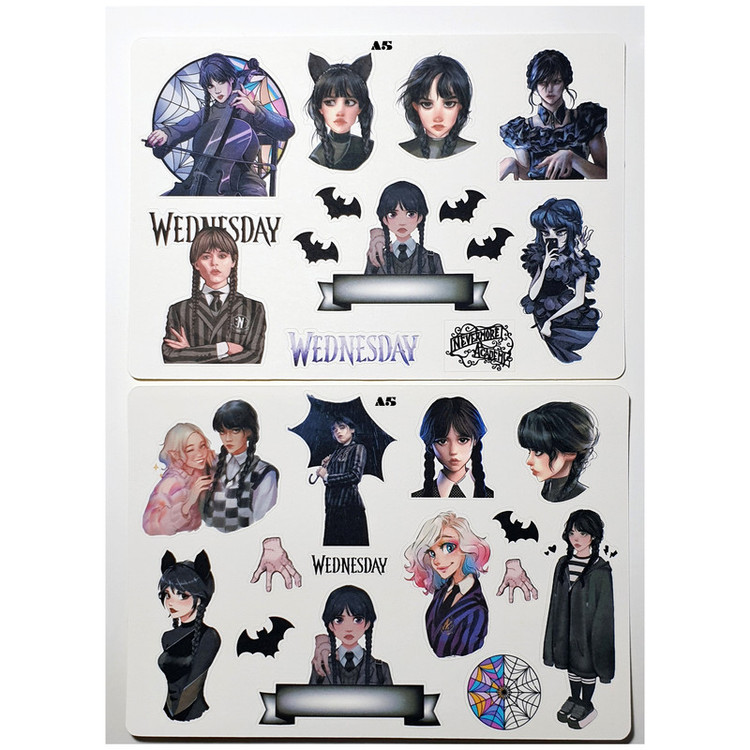 برچسب مدل Wednesday Addams Art طرح بولت ژورنال و اسکرپ بوک کد 50 بسته 2 عددی