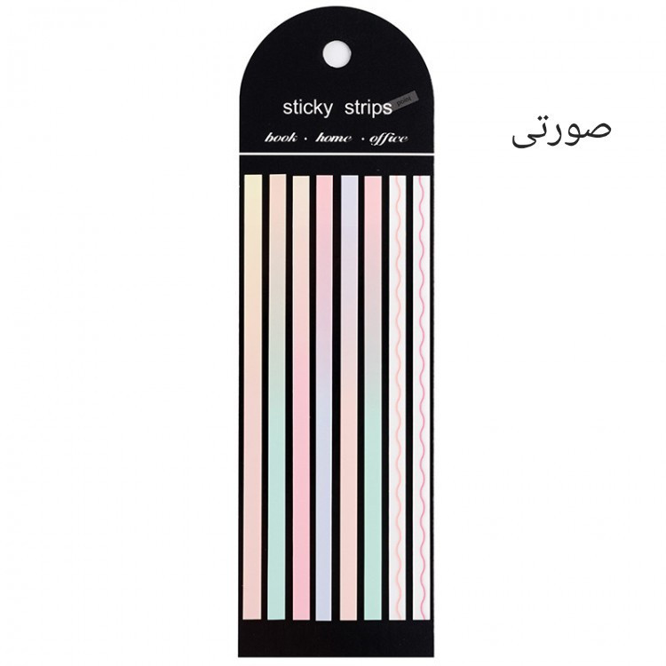 کاغذ چسب دار مدل استیک نوت شفاف طرح هایلایتر نواری عمودی