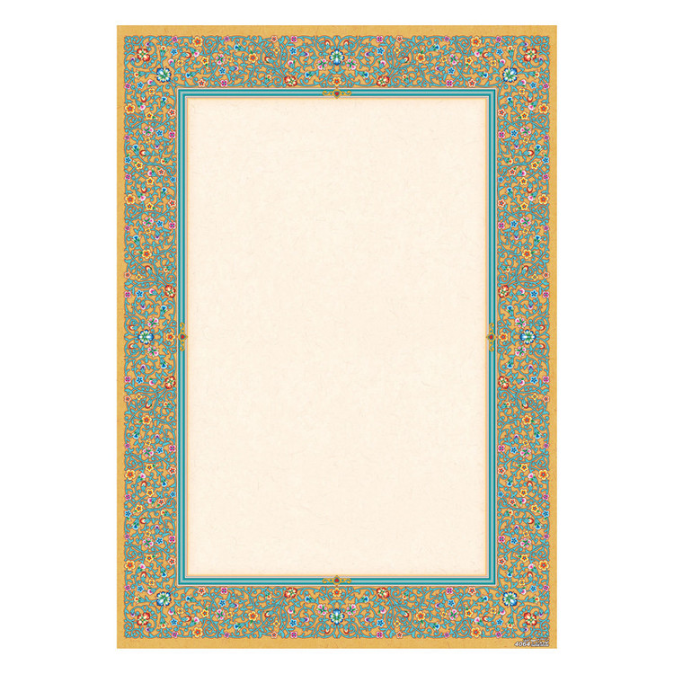 کاغذ تذهیب A4 خانه تذهیب مدل گلستان کد 4064 بسته 20 عددی