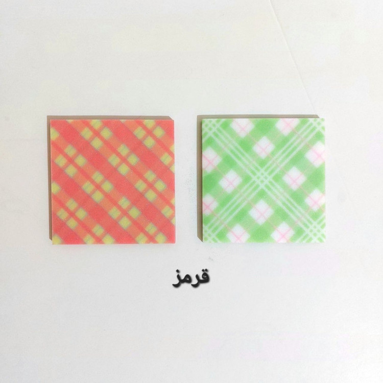 کاغذ یادداشت چسب دار مدل چهارخونه طرح استیک نوت شفاف سایز 7.6x7.6 سانتی متر مجموعه ۲ عددی