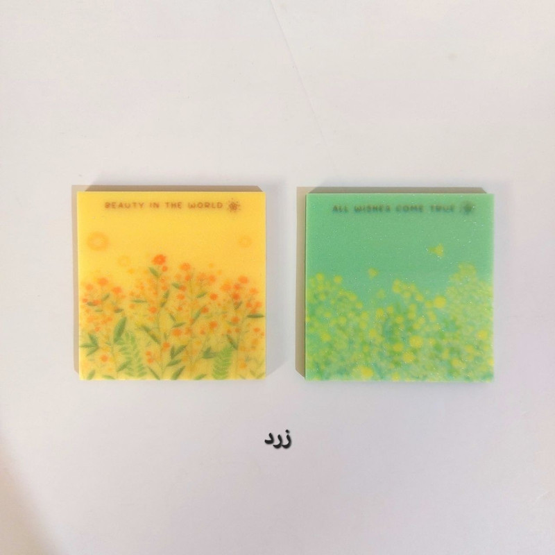 کاغذ یادداشت چسب دار طرح طبیعت سایز 7.5x7.5 سانتی متر بسته 2 عددی