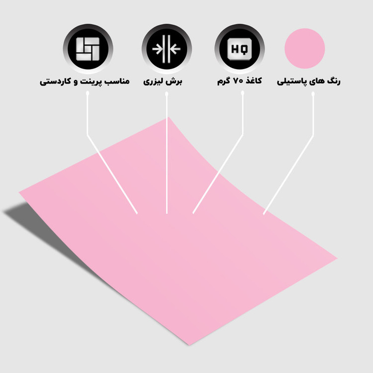 کاغذ رنگی A4 کارنیکا طرح پاستیلی بسته 100 عددی