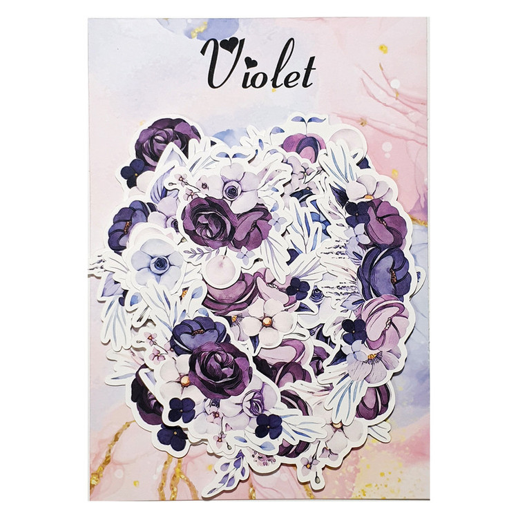 کاغذ رنگی مدل Violet طرح اسکرپ بوک کد 30 بسته 27 عددی