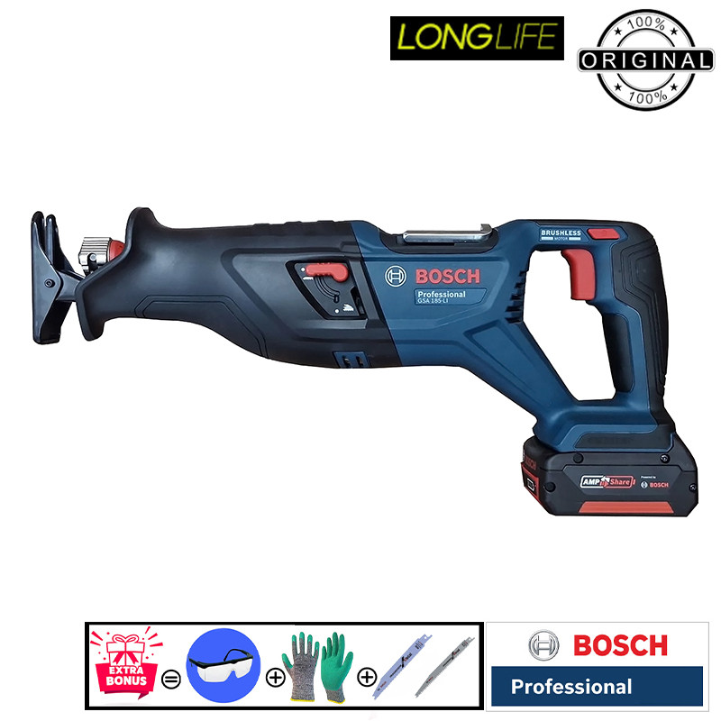 اره افقی بر شارژی 18 ولت 5 آمپر ساعت بوش مدل فوق حرفه ای GSA 185 li - 5AH