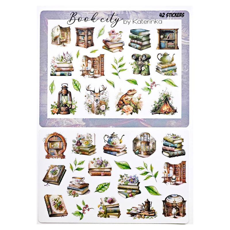برچسب کاترینکا طرح برش خورده بولت ژورنال و اسکرپ بوک مدل Book city بسته 42 عددی