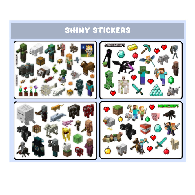 برچسب مدل MINECRAFT ماینکرافت بسته 4 عددی