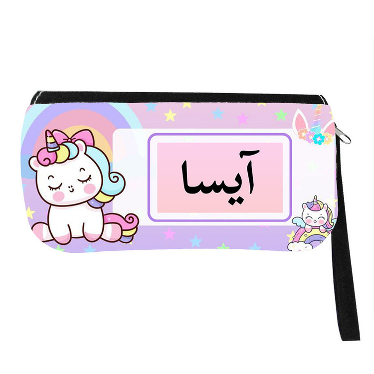 جامدادی مدل اسم شخصی طرح تک شاخ یونیکورن اسم آیسا کد 0844