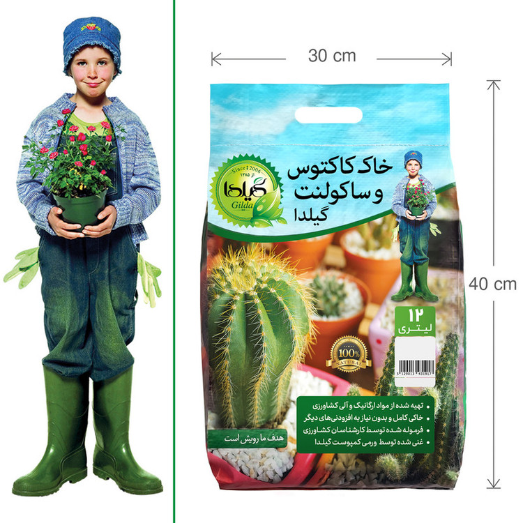 خاک کاکتوس و ساکولنت گیلدا مدل GC12L حجم 12 لیتر