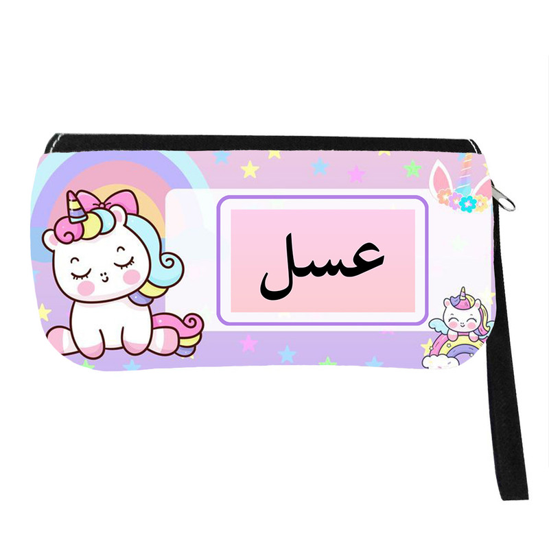 جامدادی مدل اسم شخصی طرح تک شاخ یونیکورن اسم عسل کد 0970