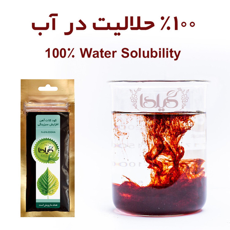 کود کلات آهن افزایش سبزینگی گیلدا مدل Fe6%-EDDHA وزن 20 گرم