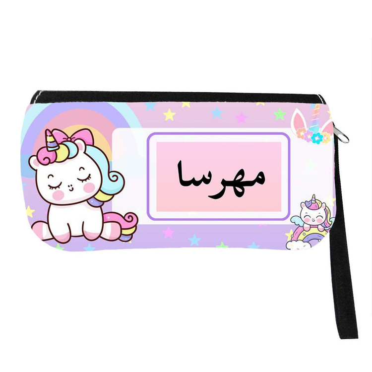 جامدادی مدل اسم شخصی طرح تک شاخ یونیکورن اسم مهرسا کد 01024