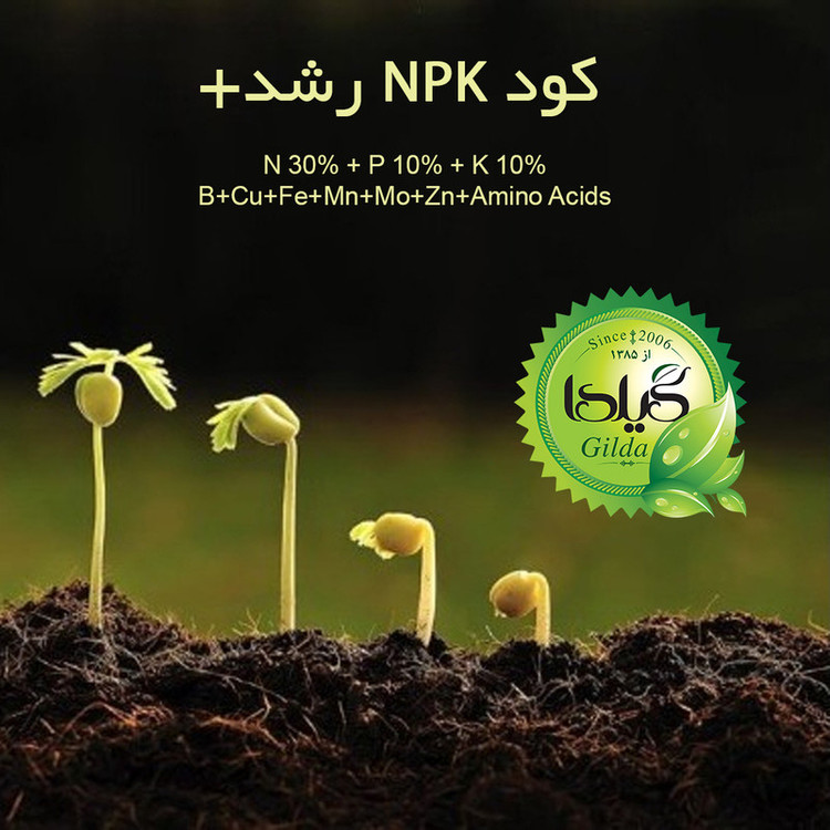 کود کامل NPK افزایش رشد+ گیلدا مدل نیتروژن بالا وزن 25 گرم