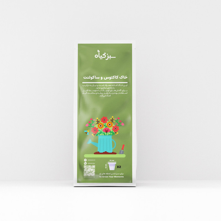 خاک کاکتوس و ساکولنت سبز گیاه مدل sc1 حجم 2 لیتر