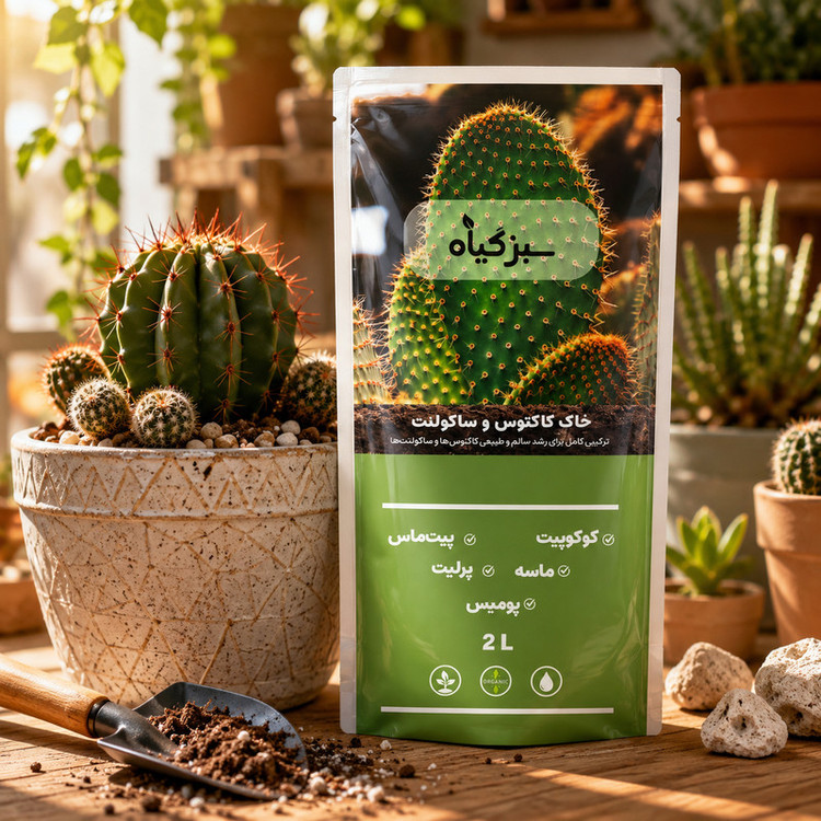 خاک کاکتوس و ساکولنت سبز گیاه مدل sc1 حجم 2 لیتر