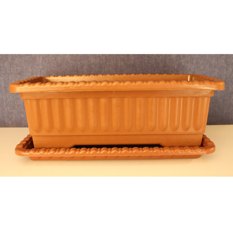 گلدان مدل پلاستیکی مستطیلی کد Go54-02 مجموعه دو عددی