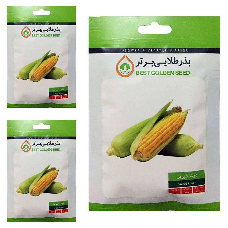 بذر ذرت شیرین بذر طلایی برتر کد BTB-57 مجموعه 3 عددی