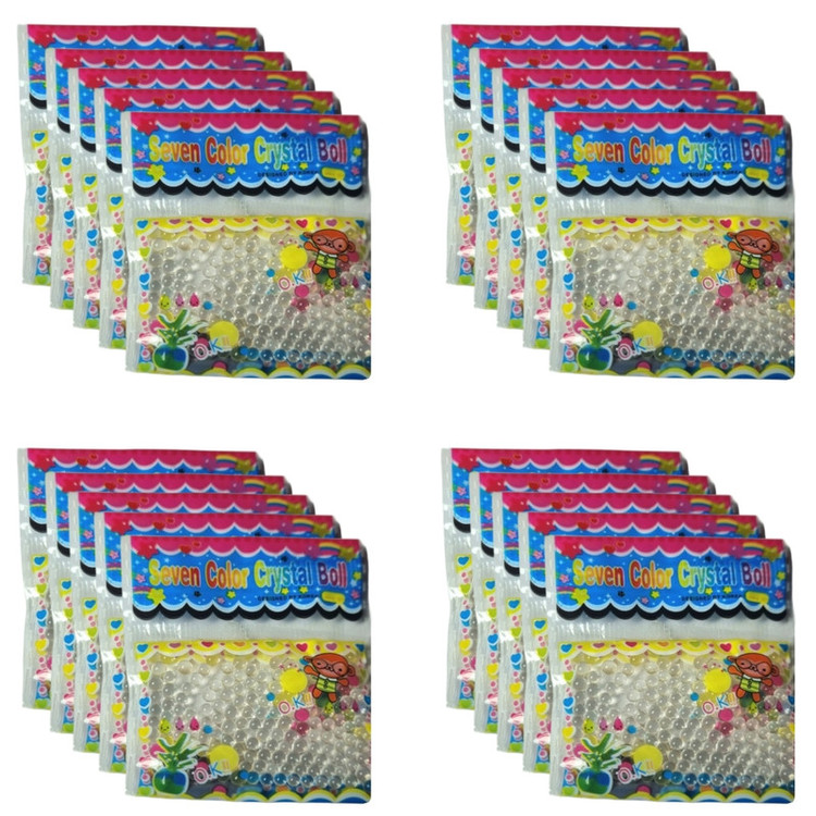 خاک ژله ای مدل کریستالی شفاف وزن 3 گرم بسته 20 عددی
