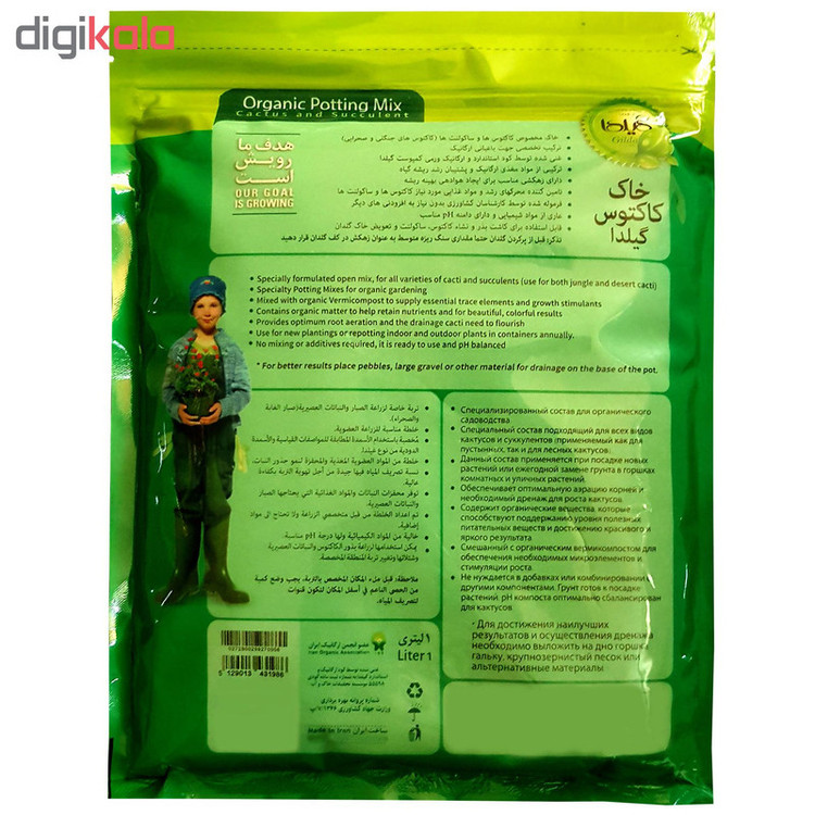 خاک کاکتوس و ساکولنت گیلدا مدل GC01L بسته 1 لیتری