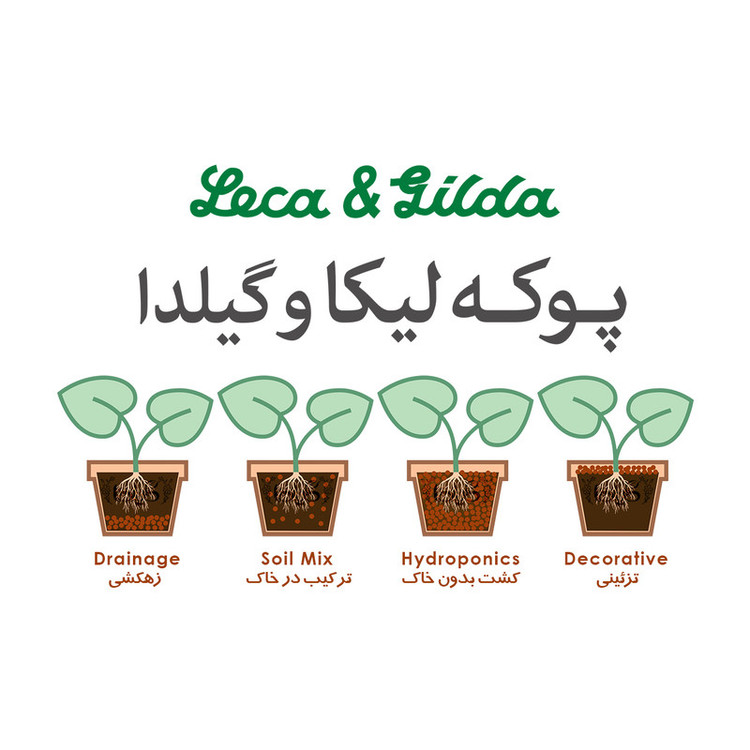 پوکه لیکا درشت گیلدا کد Lecapon حجم 4 لیتر