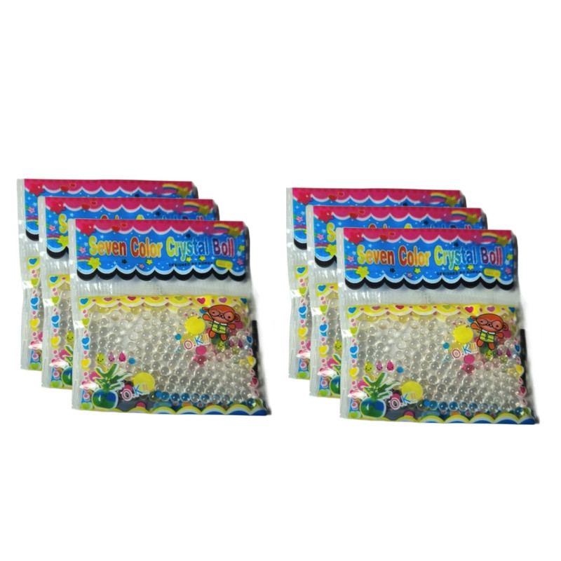 خاک ژله ای مدل  کریستالی شفاف وزن 3 گرم بسته 6 عددی