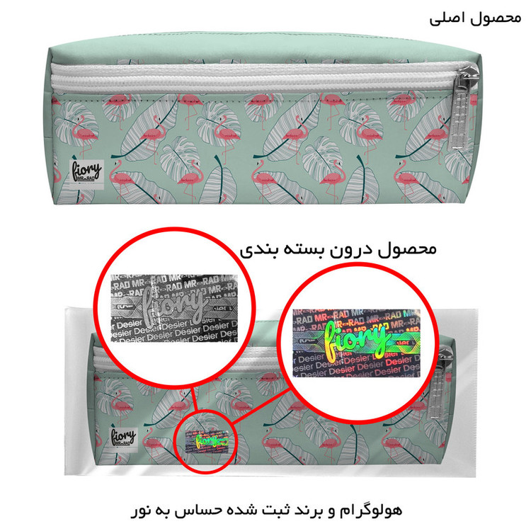جامدادی مستر راد مدل سه زیپ طرح فلامینگو کد fiory 2539