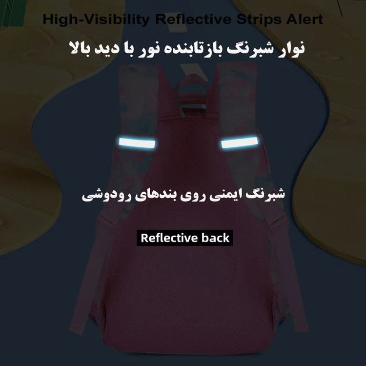 کوله پشتی مدرسه کد 5070 به همراه کیف ظرف غذا و جامدادی